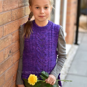 Knitting Pattern Hoya Vest Child and Teen sizes image 8