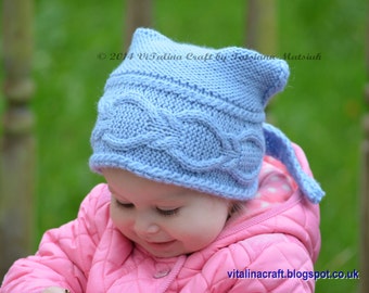 Knitting Pattern - Rainforest Bandana Hat (Toddler, Child and Adult sizes)