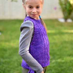 Knitting Pattern Hoya Vest Child and Teen sizes image 7