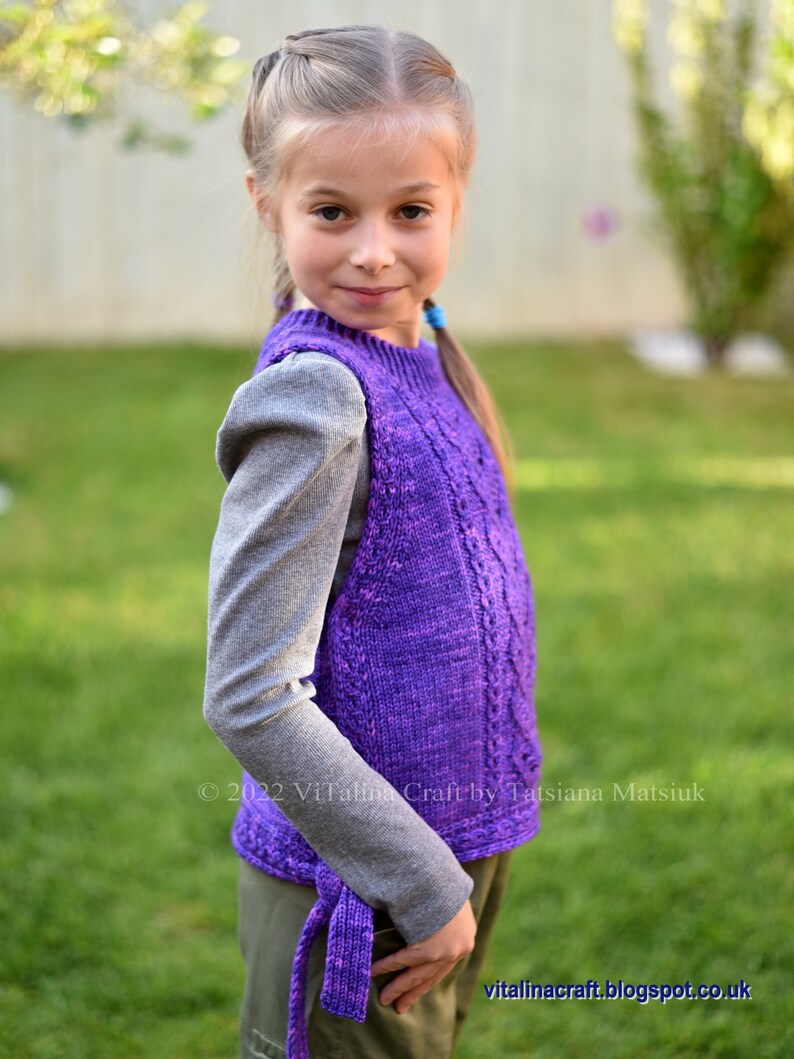 Knitting Pattern Hoya Vest Child and Teen sizes image 7