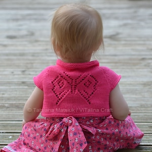 Knitting Pattern - Papillon Bolero (Cardigan) - Baby, Child sizes