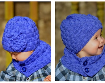 Knitting Pattern - Grapevine Hat and Scarf (Baby, Child, Adult sizes)