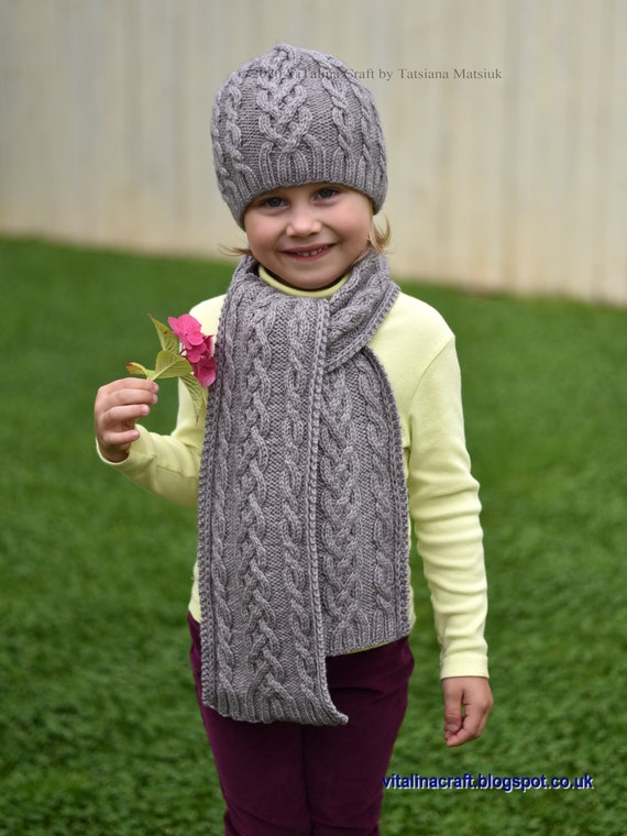 Knitting Pattern - Cable Storm Hat and Scarf (from Toddler