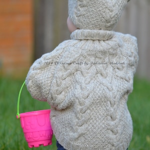 Knitting Pattern Vanilla Cloud Poncho and Hat Set Toddler and Child sizes image 6