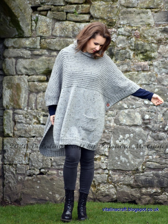 Knitting Pattern - E-motion Poncho (all Sizes) - Etsy