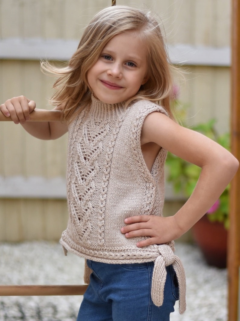 Knitting Pattern Hoya Vest Child and Teen sizes image 1