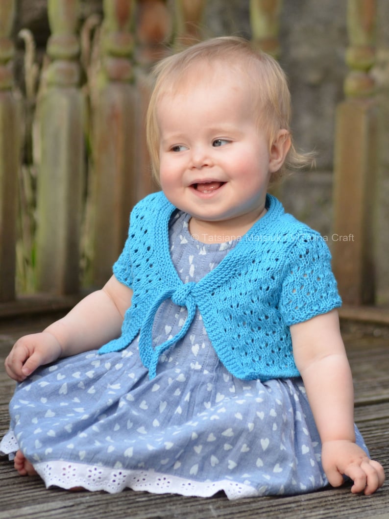 Knitting Pattern Waterfall Bolero cardigan Baby Child Etsy