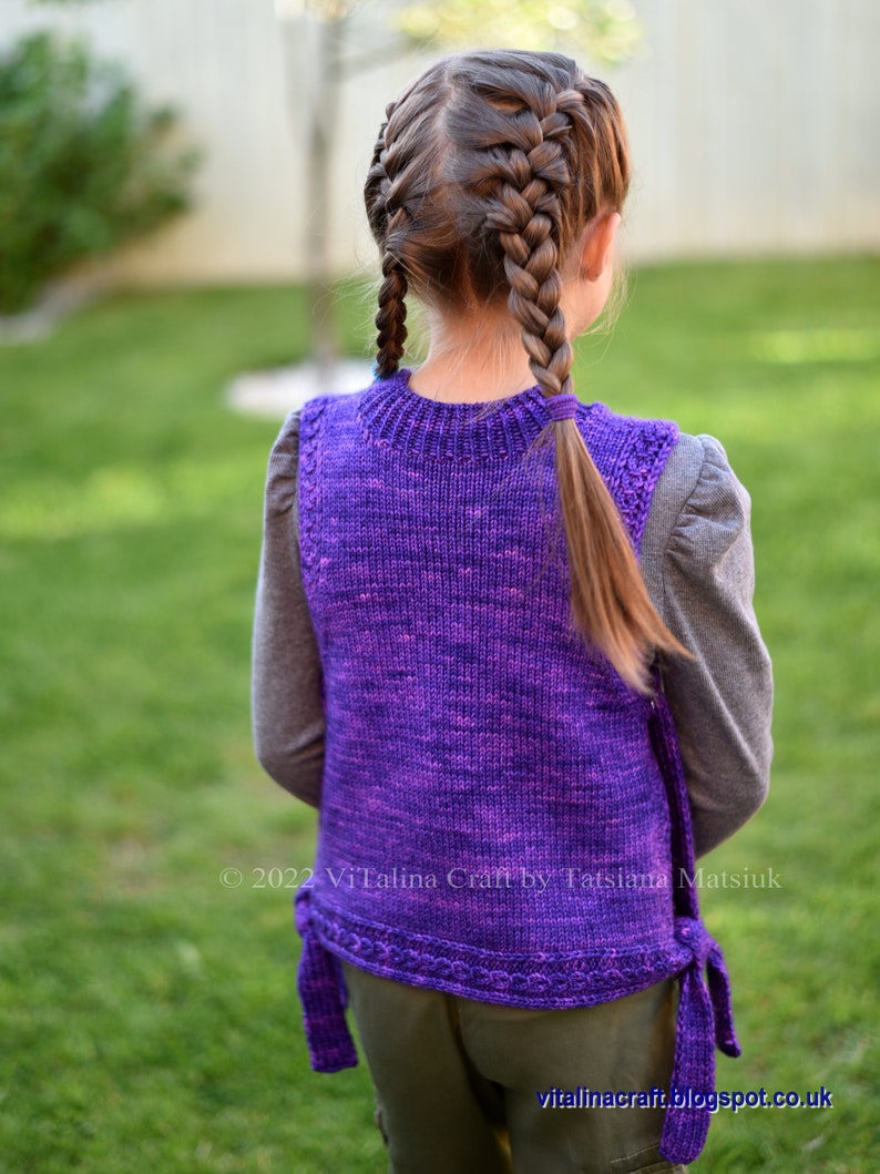 Knitting Pattern Hoya Vest Child and Teen sizes image 5