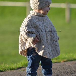Knitting Pattern Vanilla Cloud Poncho and Hat Set Toddler and Child sizes image 3