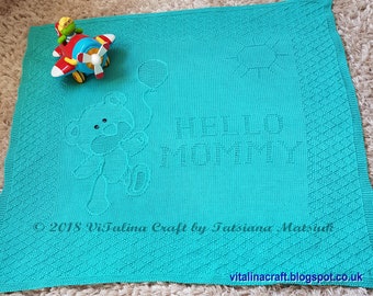 Knitting Pattern - Hello Mommy Baby Blanket (One size)