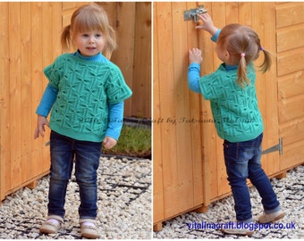 Knitting Pattern - Cross-Bow Vest (Toddler and Child sizes)