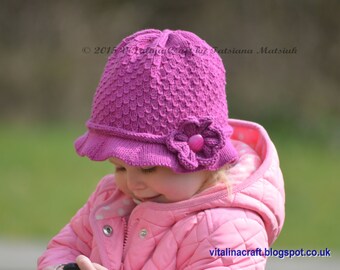 Knitting Pattern - Droplet Flower Hat (Baby and Child sizes)