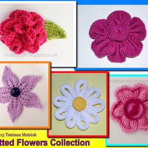 Knitting Pattern - Knitted Flowers Collection