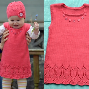 Knitting Pattern - Coralline Flower Tunic (Baby and Child sizes)