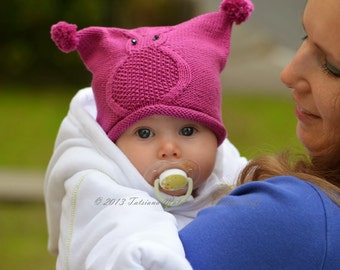 Knitting Pattern - Owl Baby Hat (Baby sizes)