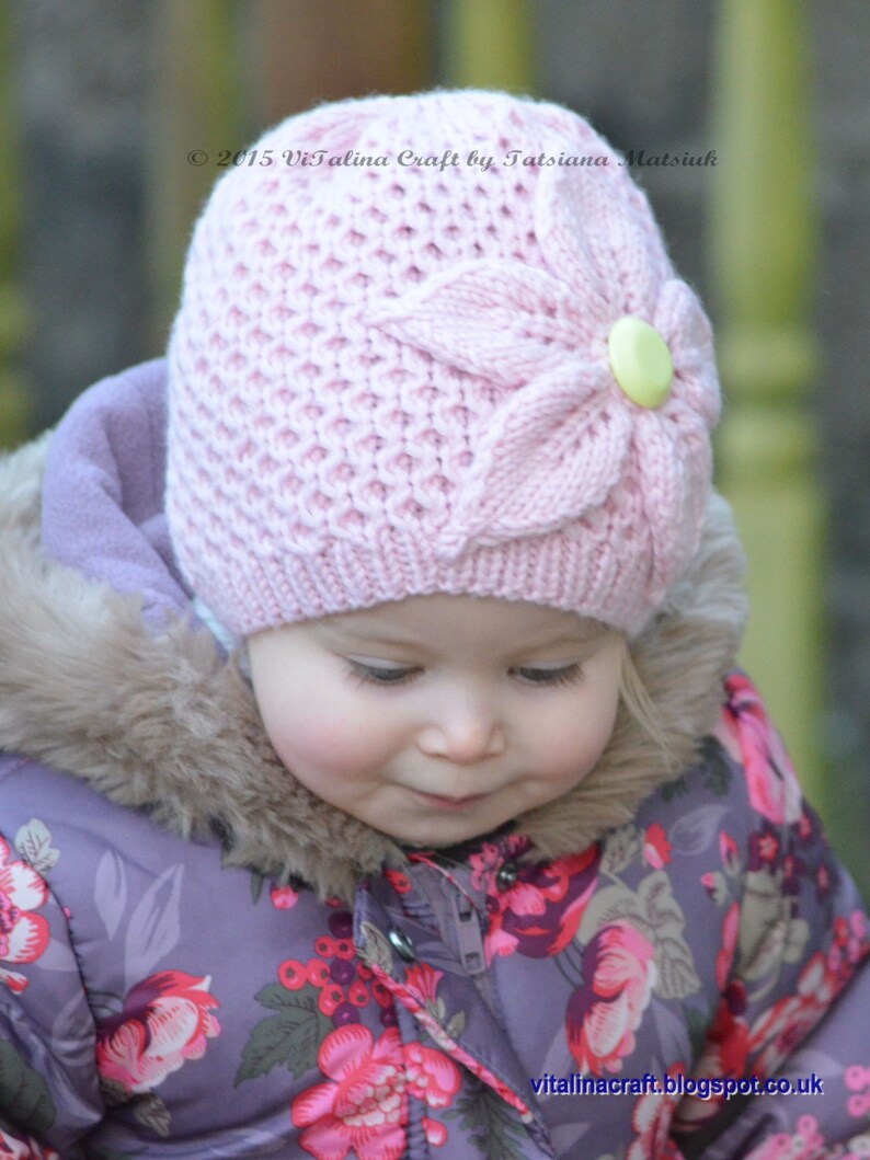 Knitting Pattern Cherry Flower Hat all Sizes Etsy