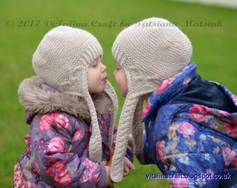Knitting Pattern - Hearts Queen Earflap Hat (All sizes)