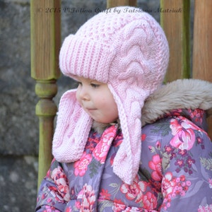 Knitting Pattern Winterberry Earflap Hat from Toddler to Child Sizes - Etsy