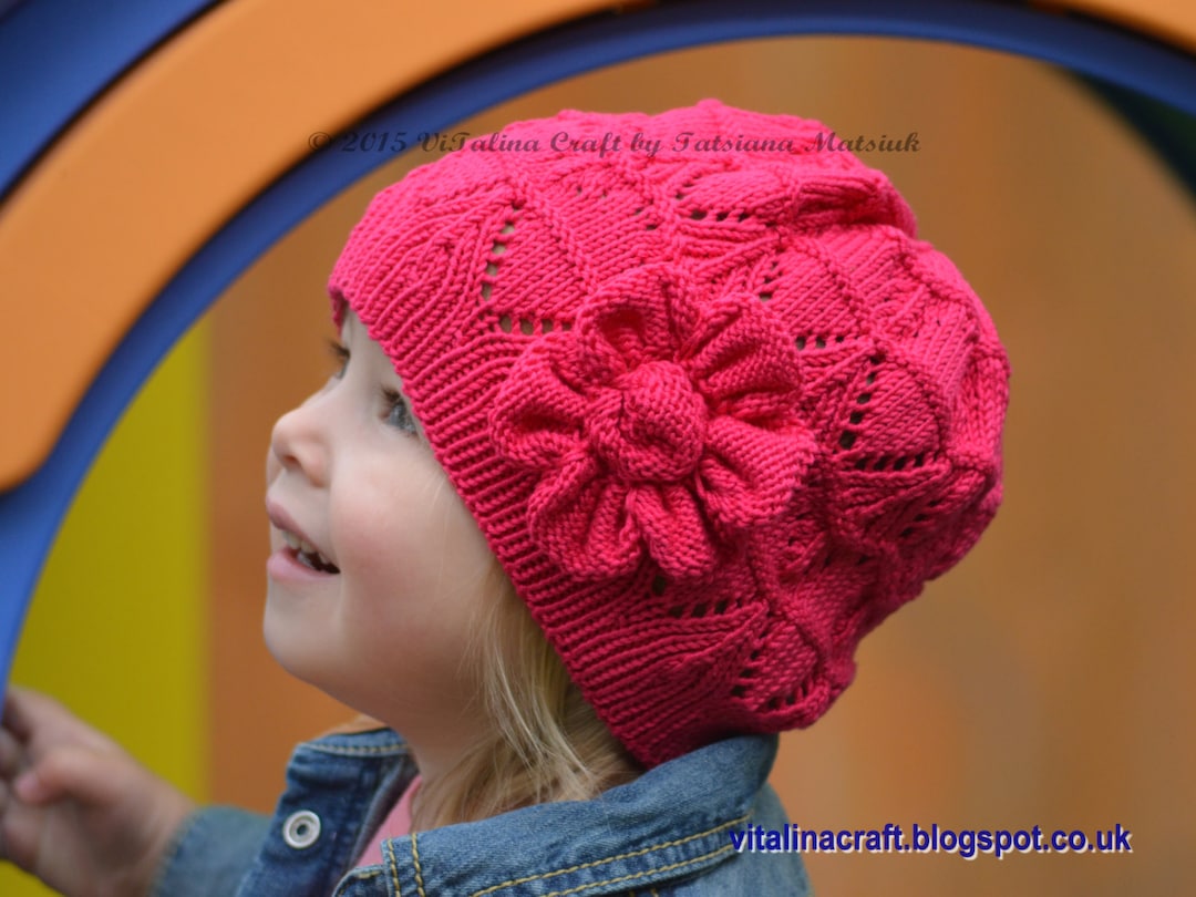 Knitting Pattern Flower Spirits Hat toddler Child and Etsy