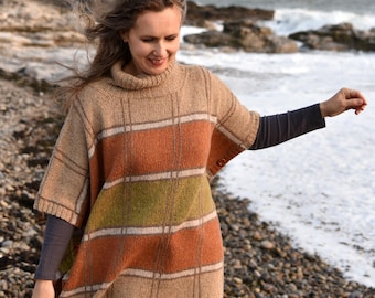 Knitting Pattern - Tamar Poncho (All sizes)