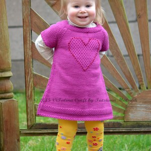 Knitting Pattern Brilliant Heart Tunic Baby and Child sizes image 4