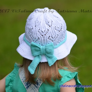 Knitting Pattern - Lily Lace Panama Hat (Baby and Child sizes)