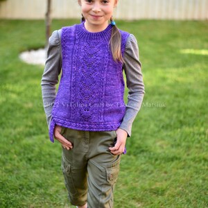 Knitting Pattern Hoya Vest Child and Teen sizes image 2