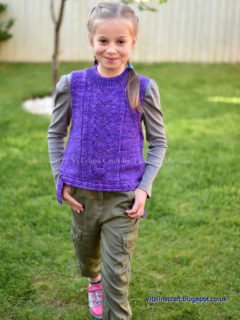 Knitting Pattern Hoya Vest Child and Teen sizes image 2