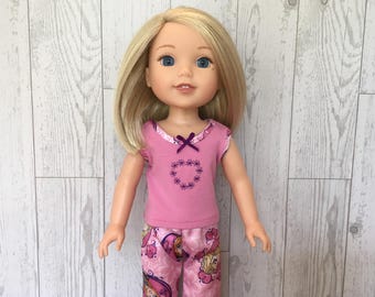 14 Inch Doll Pink Frozen Pajamas/Loungewear