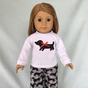 Dachshund Pajamas for American Girl/18 Inch Doll