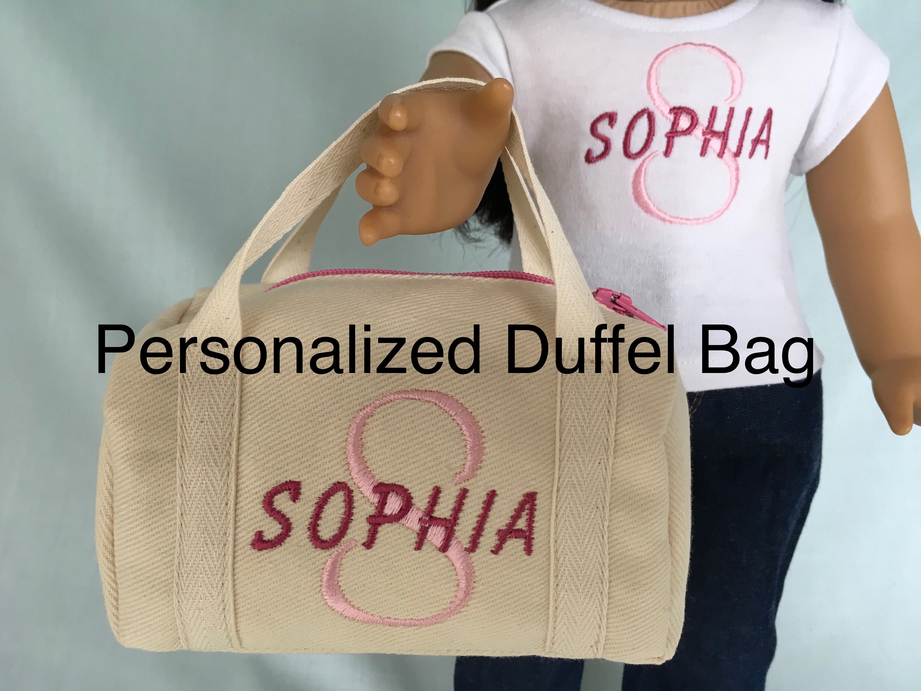 girl duffle bag with name