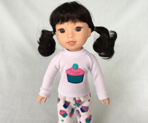 Cupcake Mouse Pajama Pant Set Fits Wellie Wishers 14.5/" American Girl Clothes