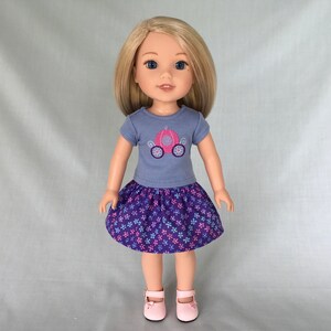 Princess Carriage T-shirt and Purple Flower Print Skirt for Wellie ...