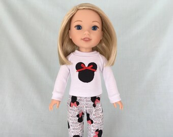 Minnie Mouse Pajamas for 14.5  Inch Dolls