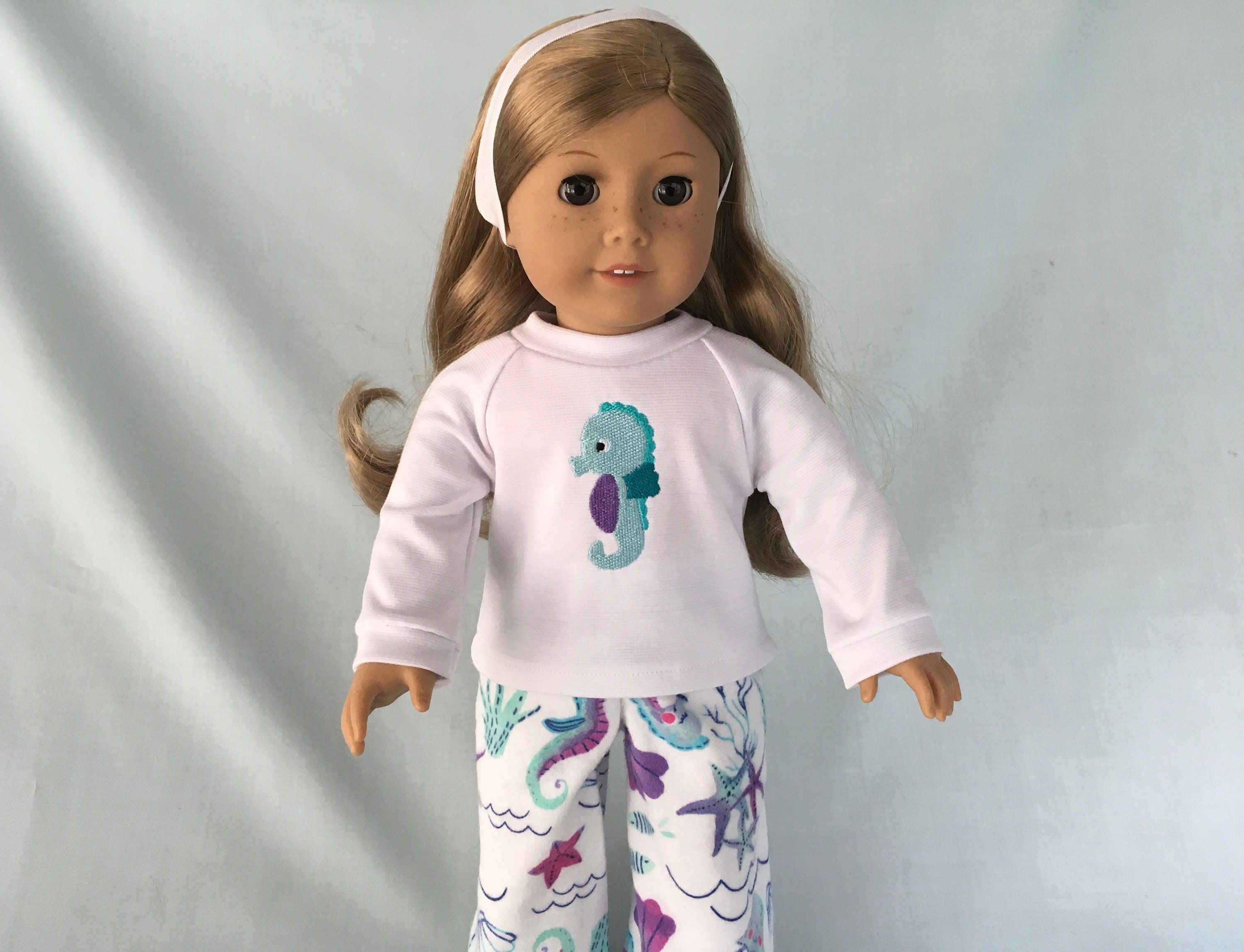 Sea Horse Ocean Life Pajamas for American Girl Doll/18 Inch Doll 