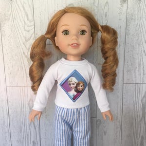 Frozen Elsa and Anna Pajamas for 14 Inch Dolls image 1