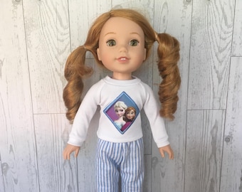 Frozen Elsa and Anna Pajamas for 14 Inch Dolls