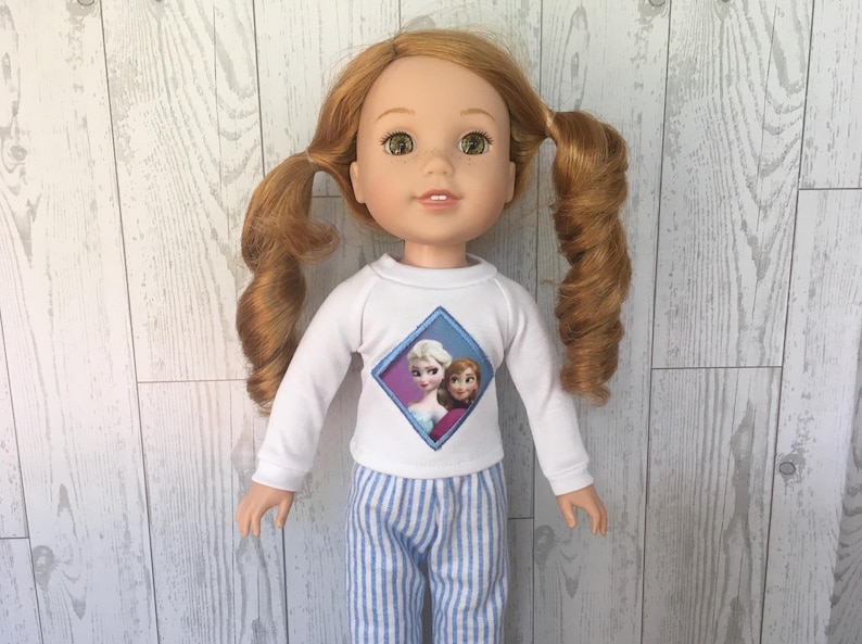 Frozen Elsa and Anna Pajamas for 14 Inch Dolls image 1