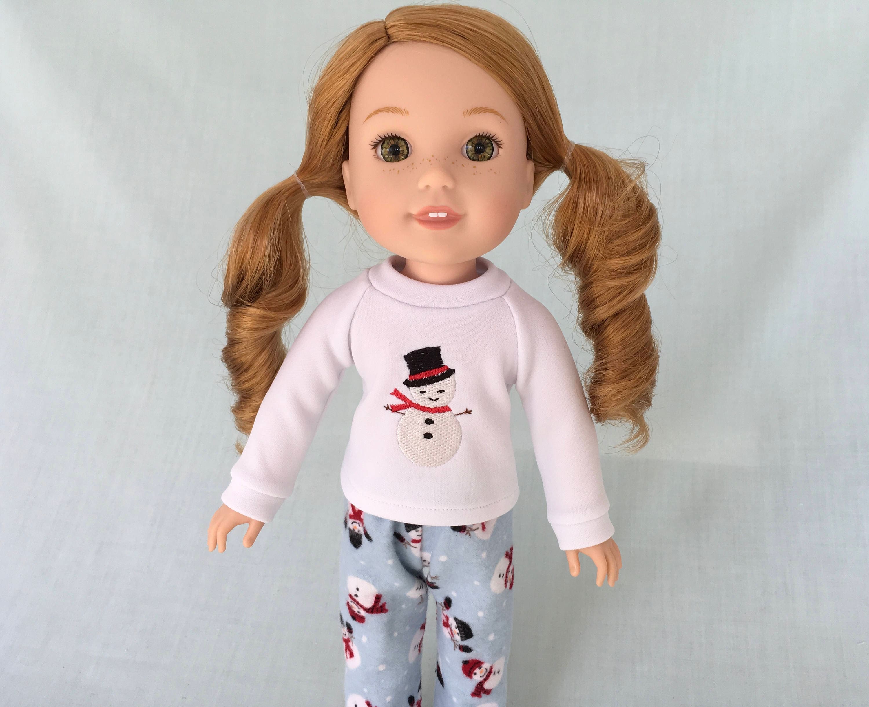 Snowman Nightgown Pajamas Fits Wellie Wishers 14.5/" American Girl Clothes