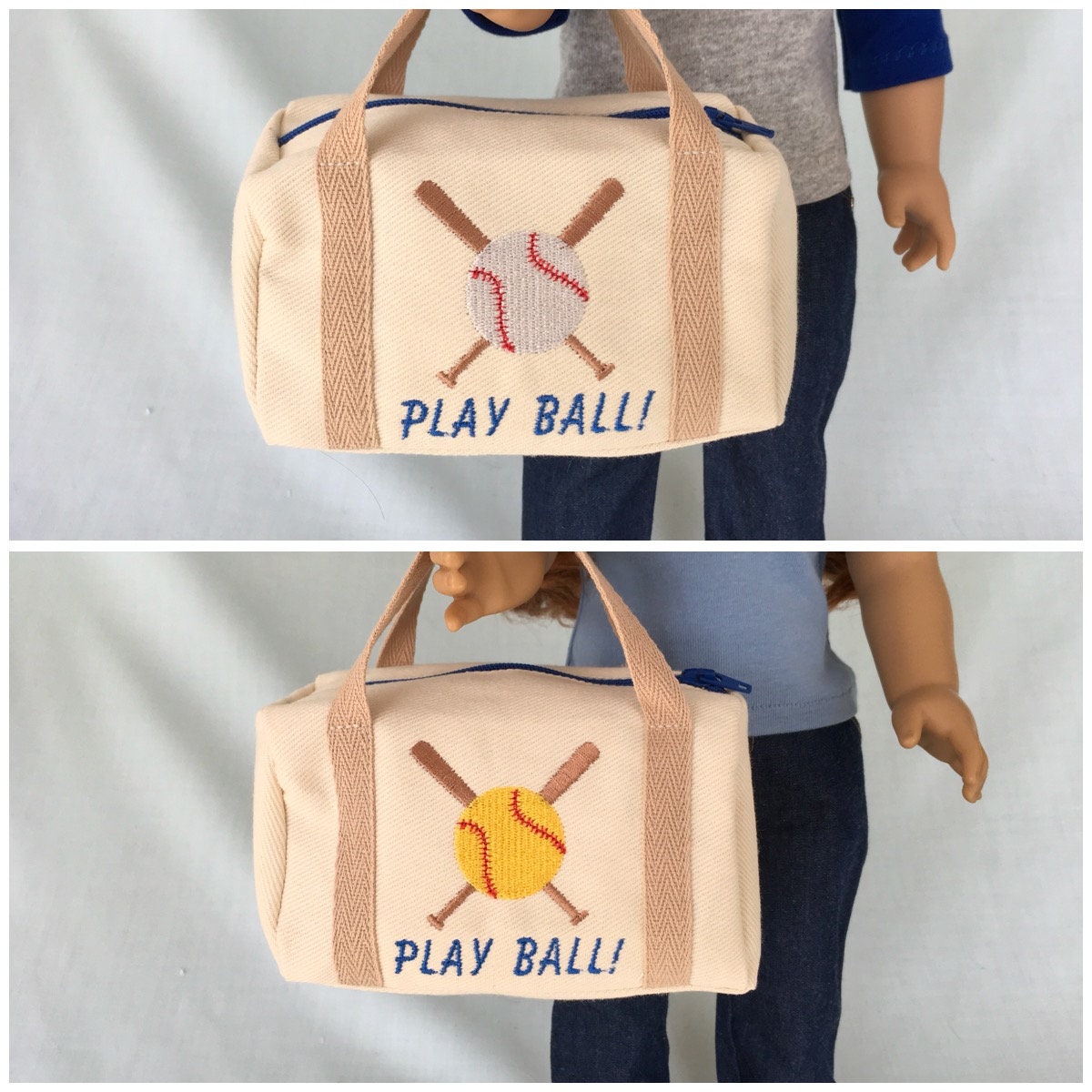 Baseball or Softball Duffle Bag for American Girl/18 Inch Doll Etsy