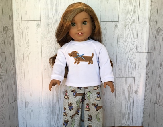 Dachshund Pajamas for 18 Inch Dolls