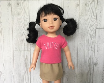 Swiftie T Shirt and Skirt for 14 Inch Dolls