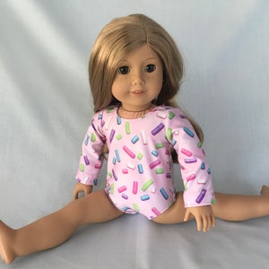 Pink Sprinkles Leotard and Warm Up Pants for 18 inch doll