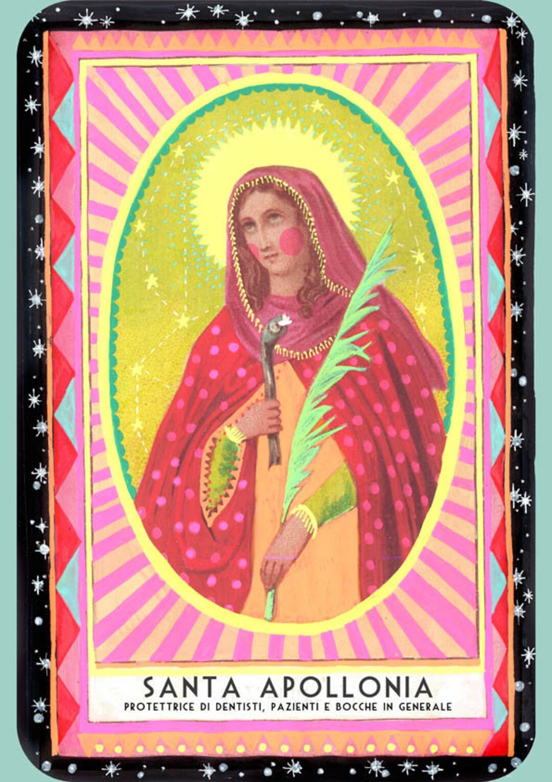 Saint Apollonia Print Handmade Original Illustration Etsy