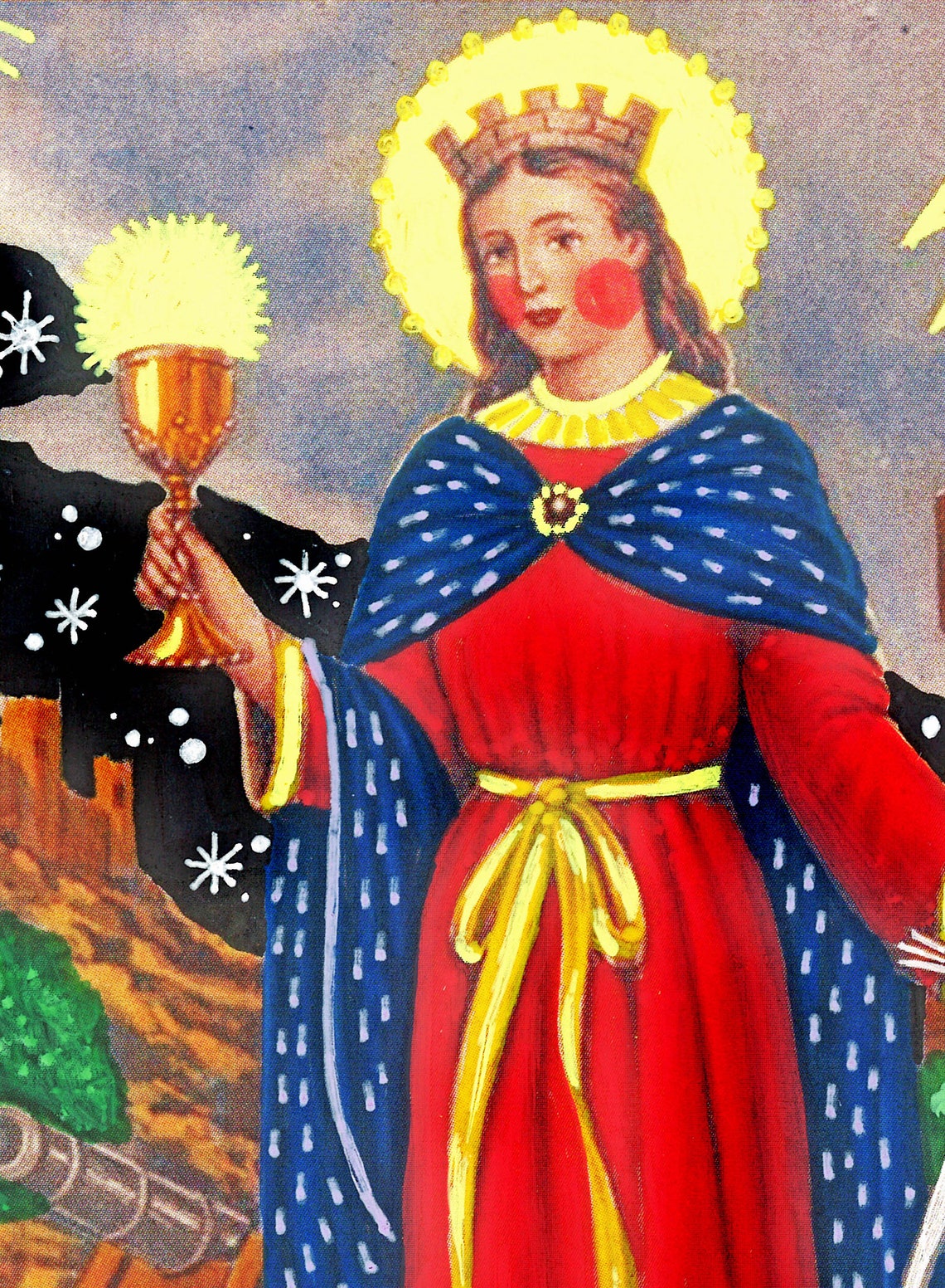 Santa Barbara print Patron saint of architects Handmade Etsy