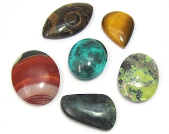 Several Gemstone cabochons with or without rill - select several stones for a total of 20 Euros
