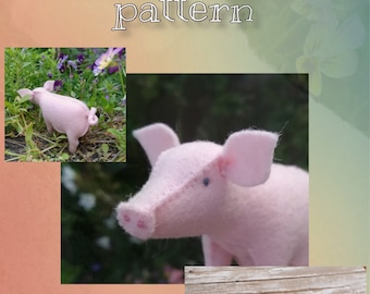 patroon varken van vilt  - pattern for felt pig (2 versions :dutch and english)