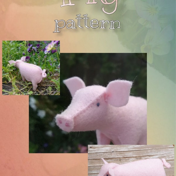 patroon varken van vilt  - pattern for felt pig (2 versions :dutch and english)