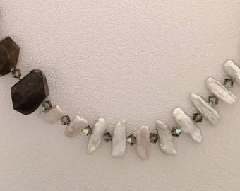 Labradorite and Pearl necklace