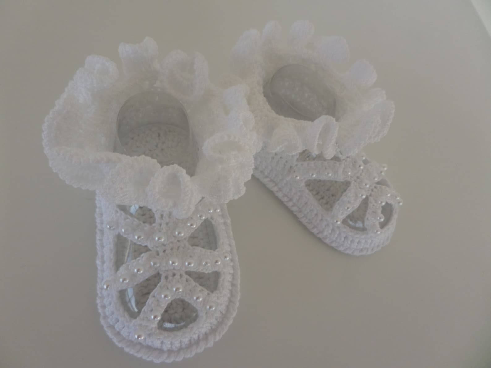 crochet baby booties, baby girl ballet slippers. crochet baby shoes for newborn to 06 months.